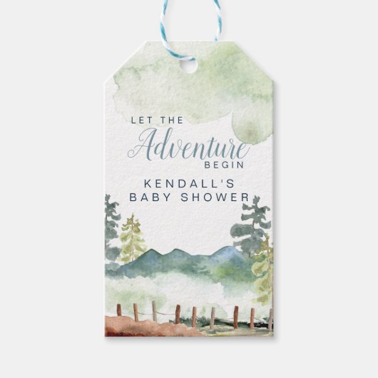 Adventure-Baby shower Cadeaulabel (Voorkant)