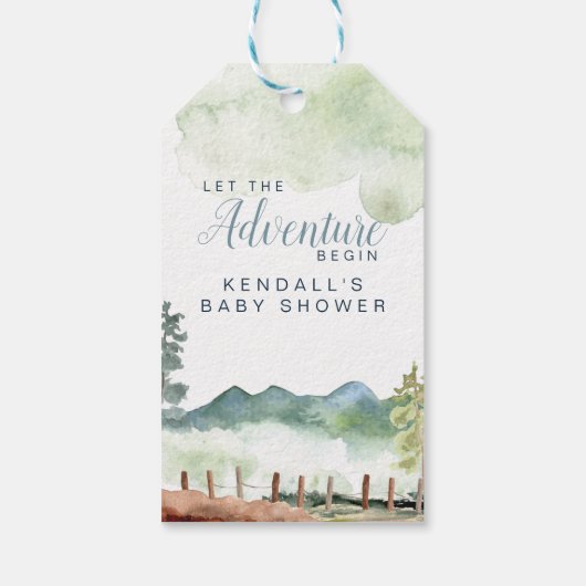 Adventure-Baby shower Cadeaulabel (Achterkant)