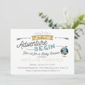 Adventure-Baby shower-uitnodiging Kaart (Staand voorkant)