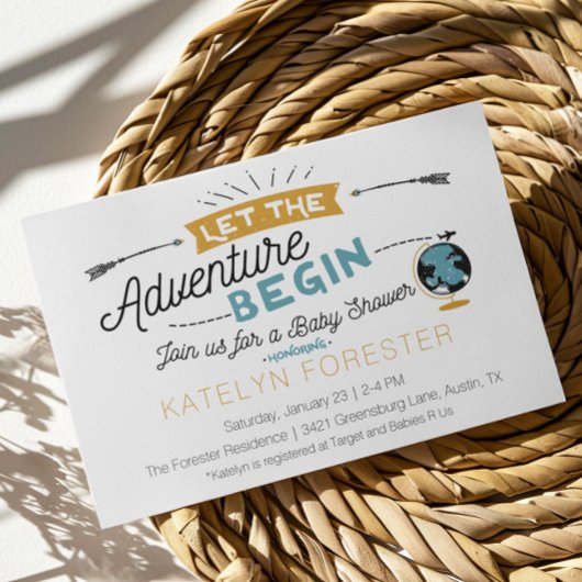 Adventure-Baby shower-uitnodiging Kaart