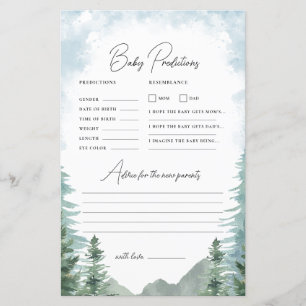 Adventure Baby shower Voorspelling & Advies Spel