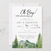 Adventure-Baby shower | Waterverf bomen Kaart (Voorkant)