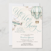 Adventure Balloon Airplane Baby Shower Invitation (Devant)