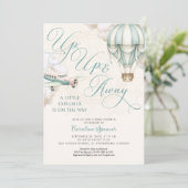 Adventure Balloon Airplane Baby Shower Invitation (Debout devant)