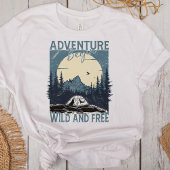 "Adventure Begin" Mountain Volle Maan Landschap T-shirt
