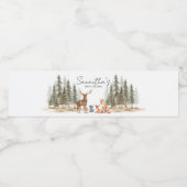 Adventure Begin Woodland Animals Baby shower Waterfles Etiket (Enkel label)