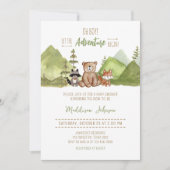 Adventure Begin Woodland Baby shower Kaart (Voorkant)