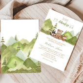 Adventure Begin Woodland Baby shower Kaart