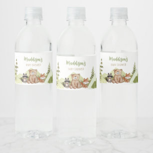 Adventure Begin Woodland Baby shower Waterfles Etiket
