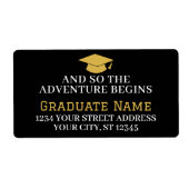 Adventure Begins - Afstuderen foto retour adres Etiket (Voorkant)