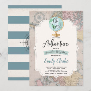 Adventure Begint Baby shower Uitnodiging Kaart Dou
