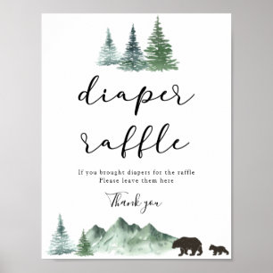 Adventure begint met diaper Raffle Sign Poster