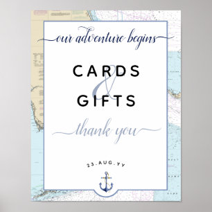 Adventure begint met Florida Nautical Coastal Wedd Poster