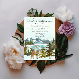 Adventure begint met het Baby shower Girl Rustic D Kaart