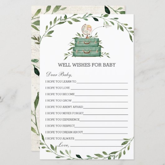 Adventure begint met Luggage Greenery die Baby wen (Voorkant / Achterkant)