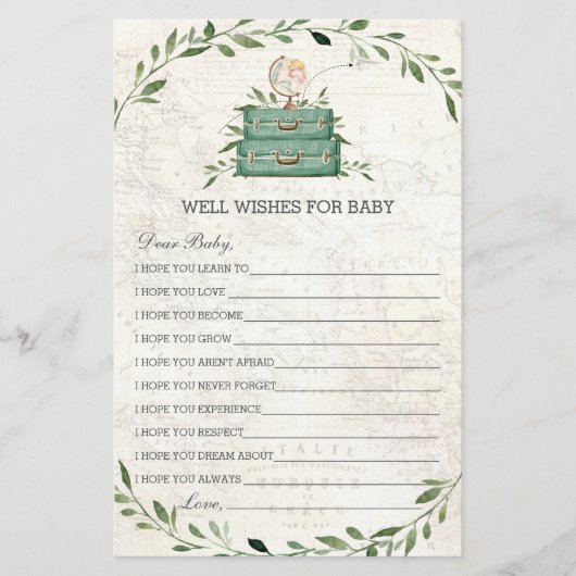 Adventure begint met Luggage Greenery die Baby wen (Voorkant)