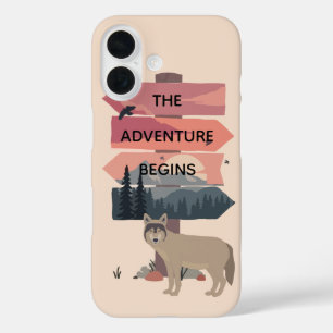 Adventure begint met reisgebarentaal Post Wilderne iPhone 16 Hoesje