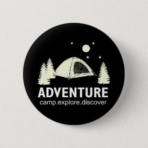 Adventure Camp Ontdek en ontdek Ronde Button 5,7 Cm