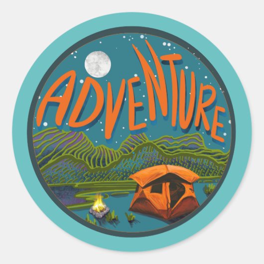 Adventure Camping Sticker (Voorkant)