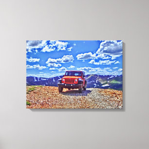Adventure-canvas voor Jeep-bergen Canvas Afdruk