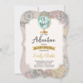 Adventure commence l'Baby shower Invitation Carte (Devant)