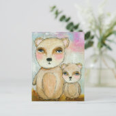 Adventure Day Whimsical Woodland Beren Art Briefkaart (Staand voorkant)