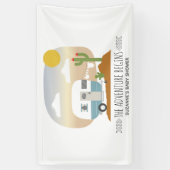 Adventure Desert Camper Blue Baby shower Bannière (Vertical)