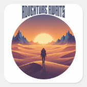 Adventure Desert Tee — Chasing Dunes & Desert Sky Vierkante Sticker (Voorkant)