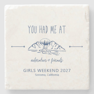 Adventure en Friends Girls Weekend Getaway Custom Stenen Onderzetter