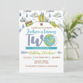 Adventure Explorer 2e verjaardag uitnodiging (Staand voorkant)