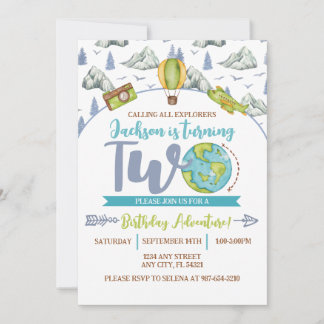 Adventure Explorer 2nd Birthday Invitation