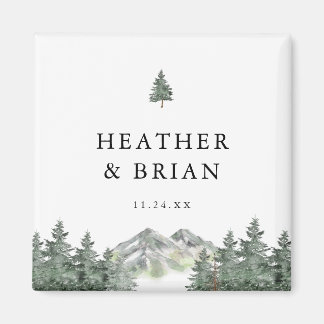Adventure Forest Mountain Wedding Favor Magneet