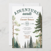 Adventure Forest Rustic Baby shower Invitation Kaart (Voorkant)