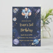 Adventure Galaxy Birthday Invitation | Astronaut (Debout devant)