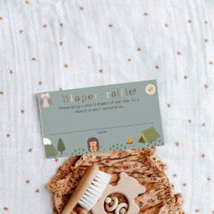 Adventure Gender Neutral Diaper Raffle Baby shower Informatiekaartje