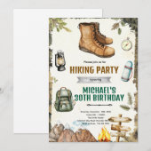 Adventure hiking camping party Invitation (Devant / Derrière)