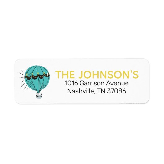 Adventure Hot Air Ballon Return Address Label (Voorkant)