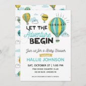 Adventure Hot Air Balloon Douche Invitation (Devant / Derrière)