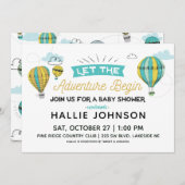 Adventure Hot Air Balloon Douche Invitation (Devant / Derrière)