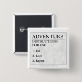 Adventure-instructies Vierkante Button 5,1 Cm (Voorkant /achterkant)