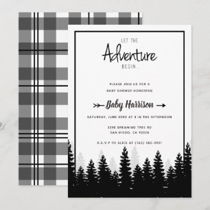 Adventure Invitation Baby shower Baby shower Tree Kaart