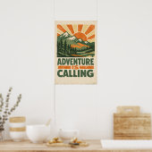 Adventure Is Calling — Vintage Mountain Poster (Cuisine)