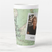 Adventure kaart stijlvol foto-afstuderen latte mok (Voorkant)