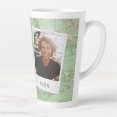 Adventure kaart stijlvol foto-afstuderen latte mok (Rechts)