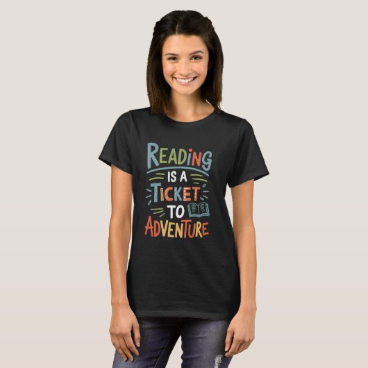 Adventure Library lezen - Verken New Worlds Eve T-shirt (Voorkant volledig)