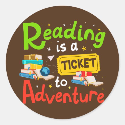 Adventure Library Student Teacher Book lezen Ronde Sticker (Voorkant)
