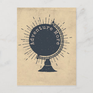 Adventure Meer Hipster Wereldbol Briefkaart