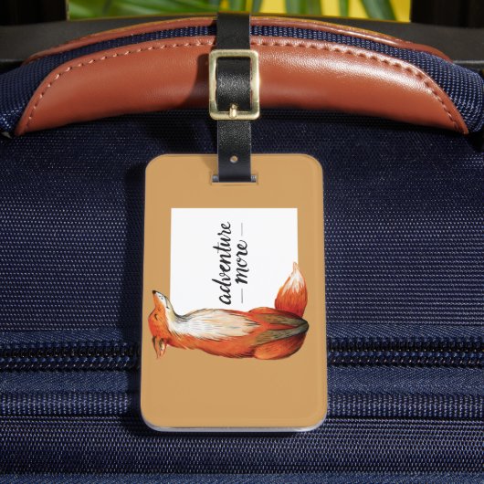 Adventure Meer Waterverf Fox Bagagelabel (Voorkant Insitu 2)