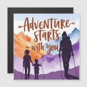 Adventure Mom & Kinder - Wandelen Bond Art (Voorkant / Achterkant)