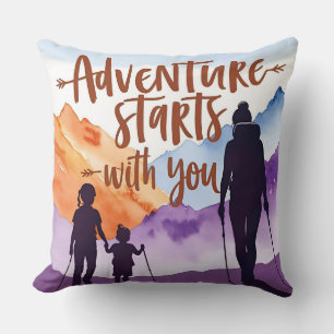 Adventure Mom & Kinder - Wandelen Bond Art Kussen